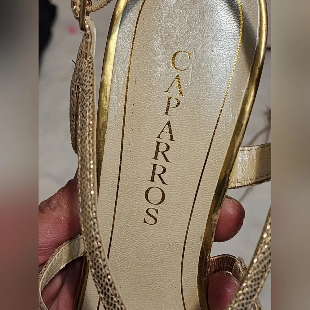 Elegant Gold Strappy Women's Heels